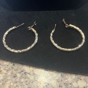 Elegant Braided Gold Hoop Earrings
